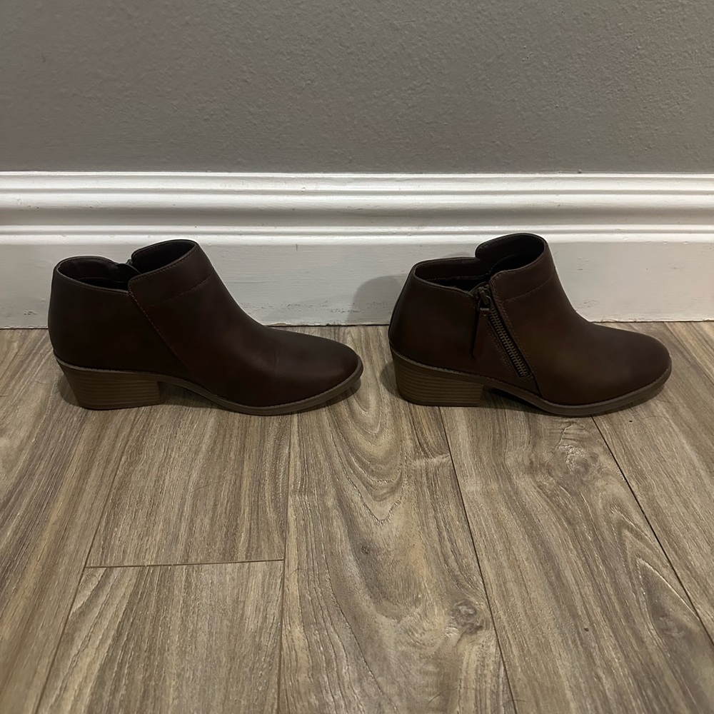 Time and Tru Brown Ankle Booties
